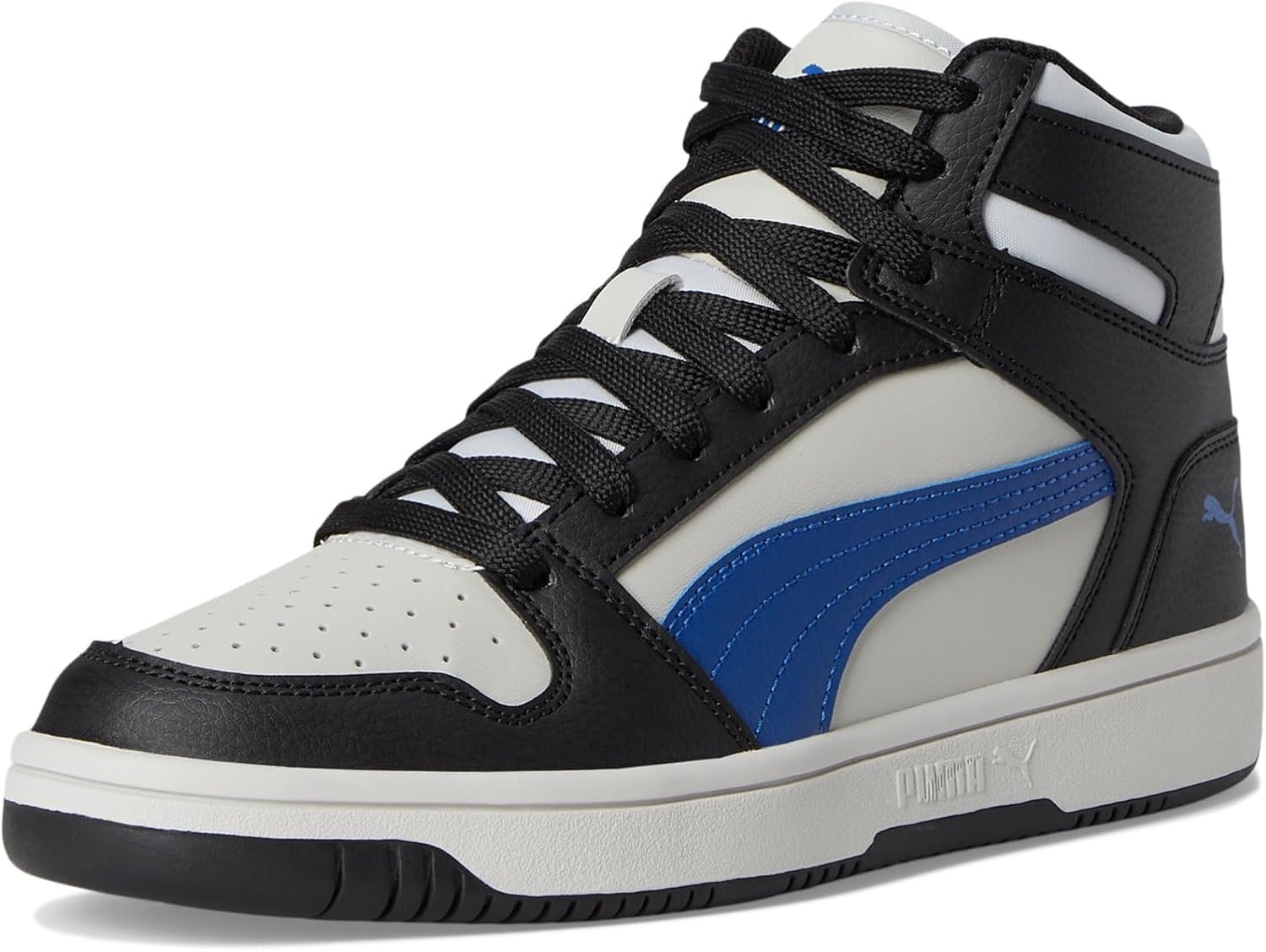 image:imagePUMA Boys Rebound Layup Mid SneakersCool Light Grayblazing Bluepuma Black