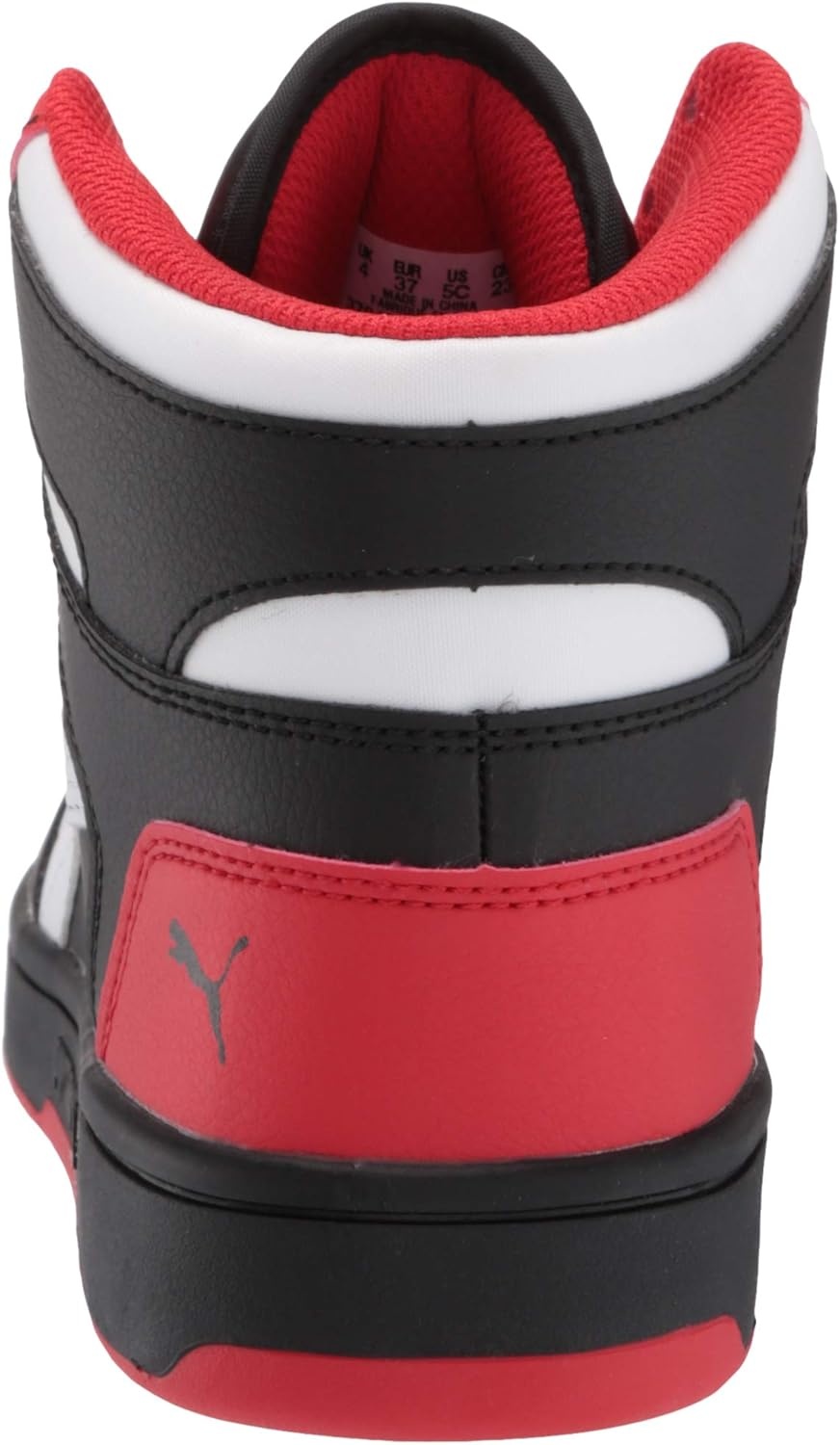 image:imagePUMA Boys Rebound Layup Mid SneakersPuma Blackhigh Risk Redpuma White