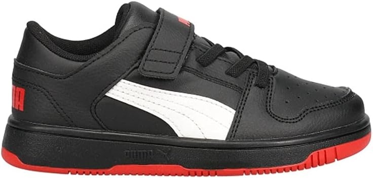 image:imagePUMA Boys Rebound Layup Mid SneakersPuma Blackpuma Whitehigh Risk Red