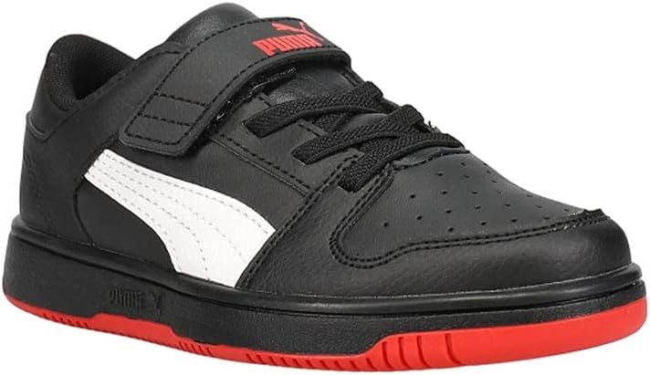 image:imagePUMA Boys Rebound Layup Mid SneakersPuma Blackpuma Whitehigh Risk Red