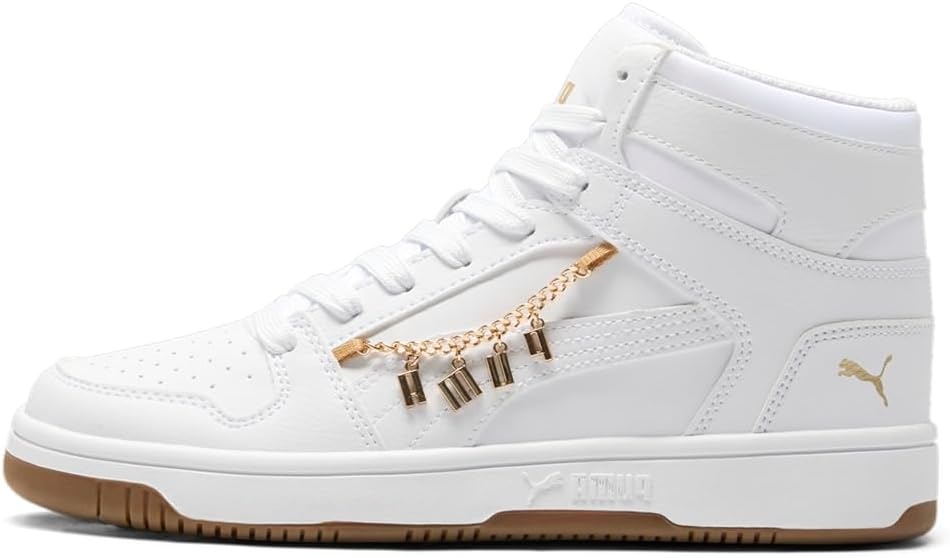 image:imagePUMA Boys Rebound Layup Mid SneakersPuma Whitepuma Whitepuma Gold