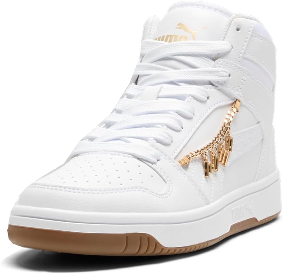 image:imagePUMA Boys Rebound Layup Mid SneakersPuma Whitepuma Whitepuma Gold