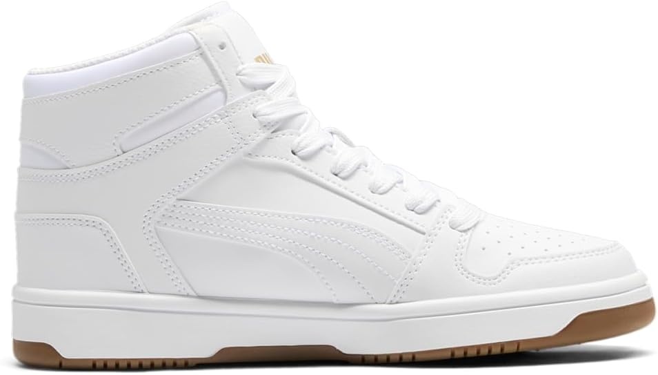 image:imagePUMA Boys Rebound Layup Mid SneakersPuma Whitepuma Whitepuma Gold