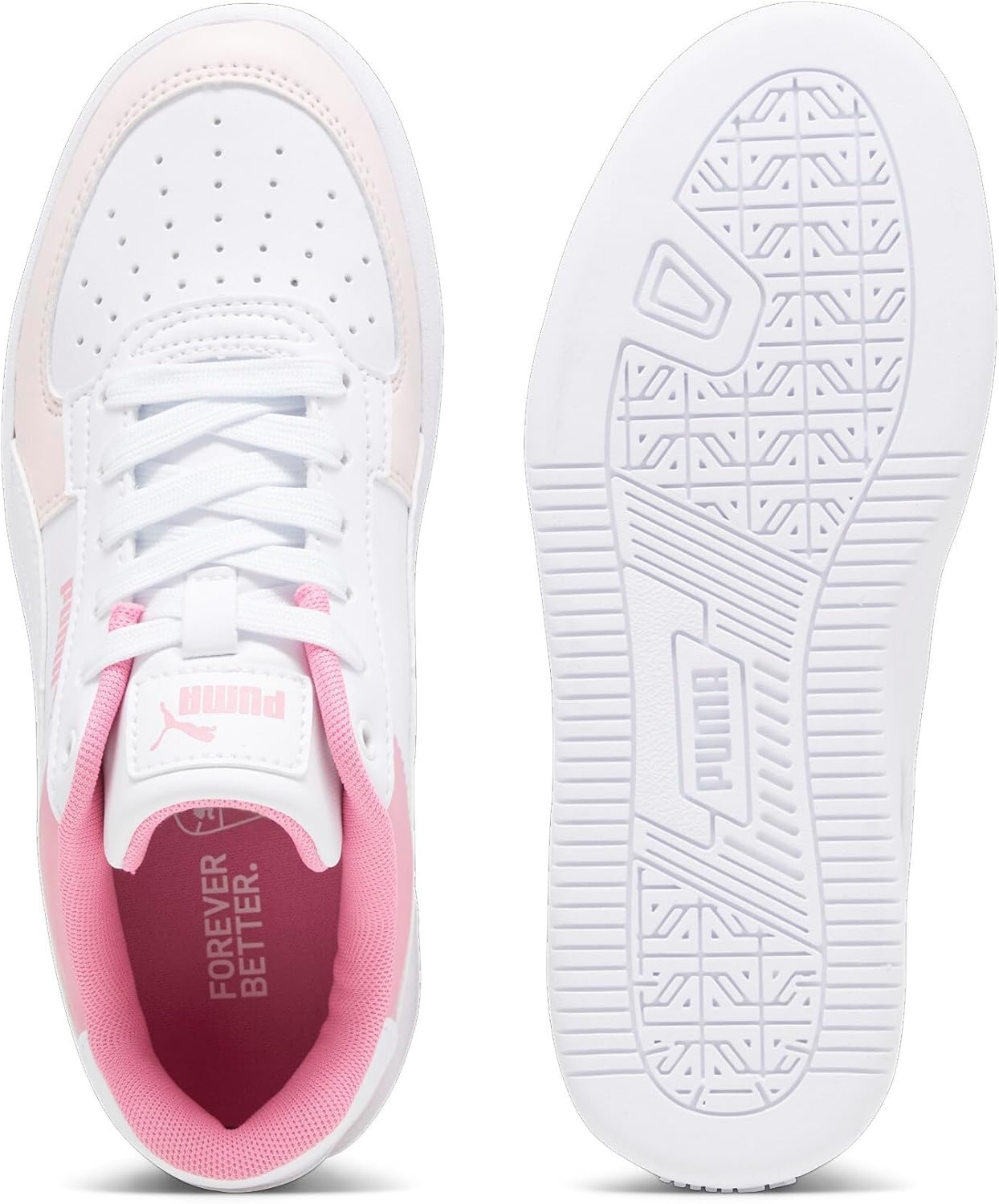 image:imagePUMA Kids Boys Caven 20 Lace Up Sneakers Shoes Casual WhitePuma Whitesilver Skystrawberry Burst
