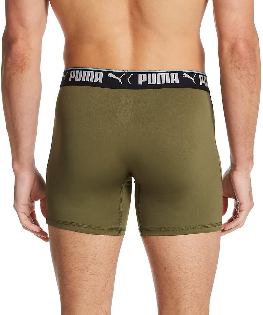 image:imagePUMA Mens 3 Pack Performance Boxer BriefGreenBlack Camo Print