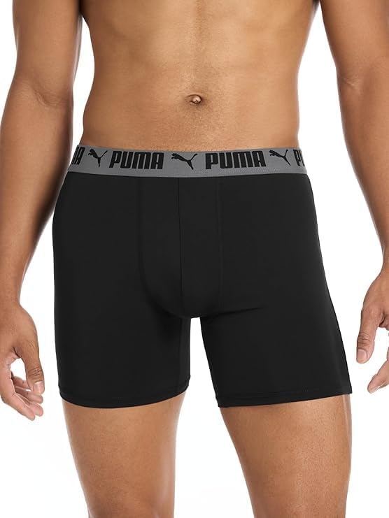 image:imagePUMA Mens 4 Pack Active Stretch Boxer BriefsBlackRed