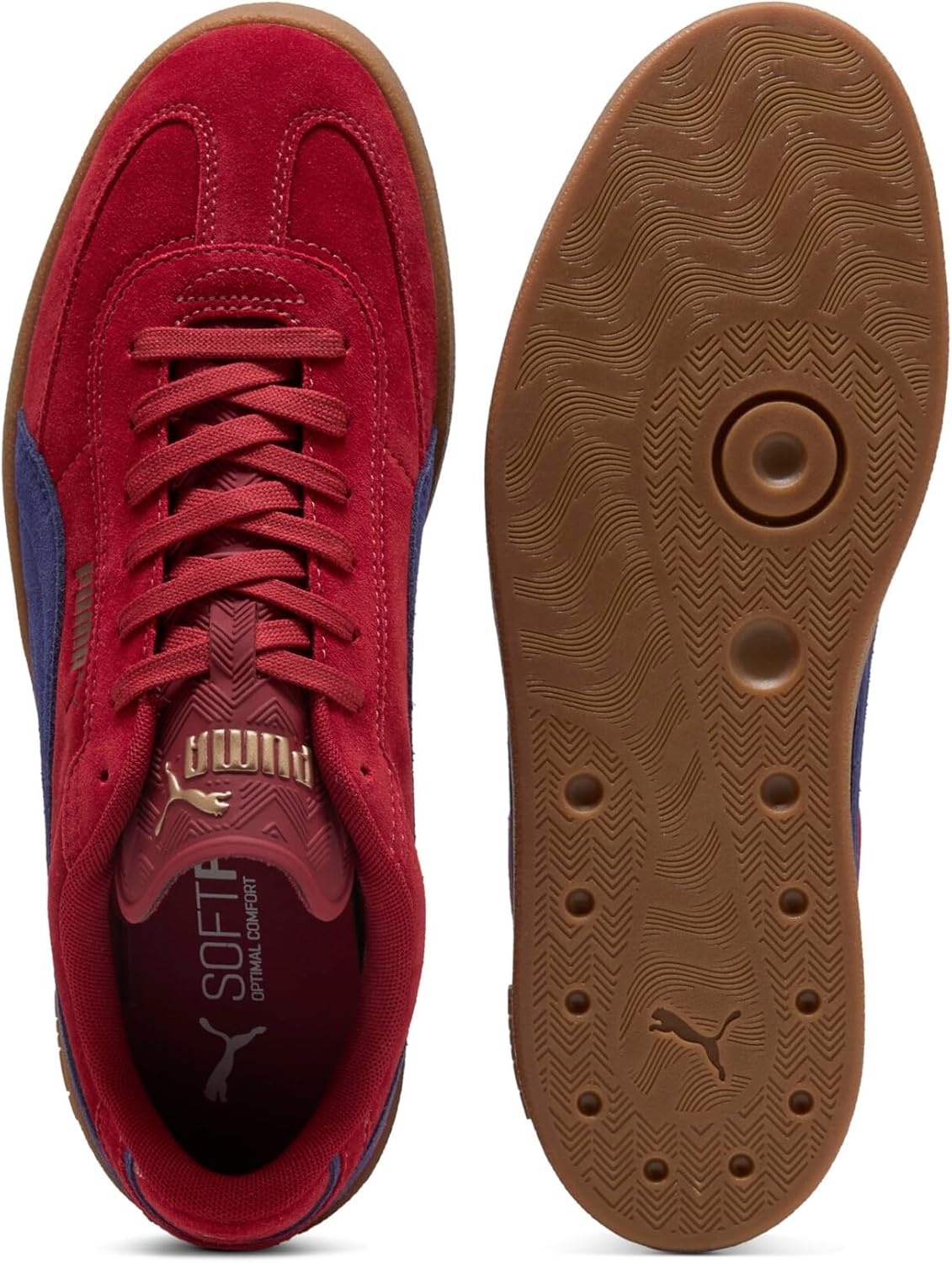 image:imagePUMA Mens Club Ii Era Lace Up Sneakers Shoes CasualDark Crimsonblue Crystal