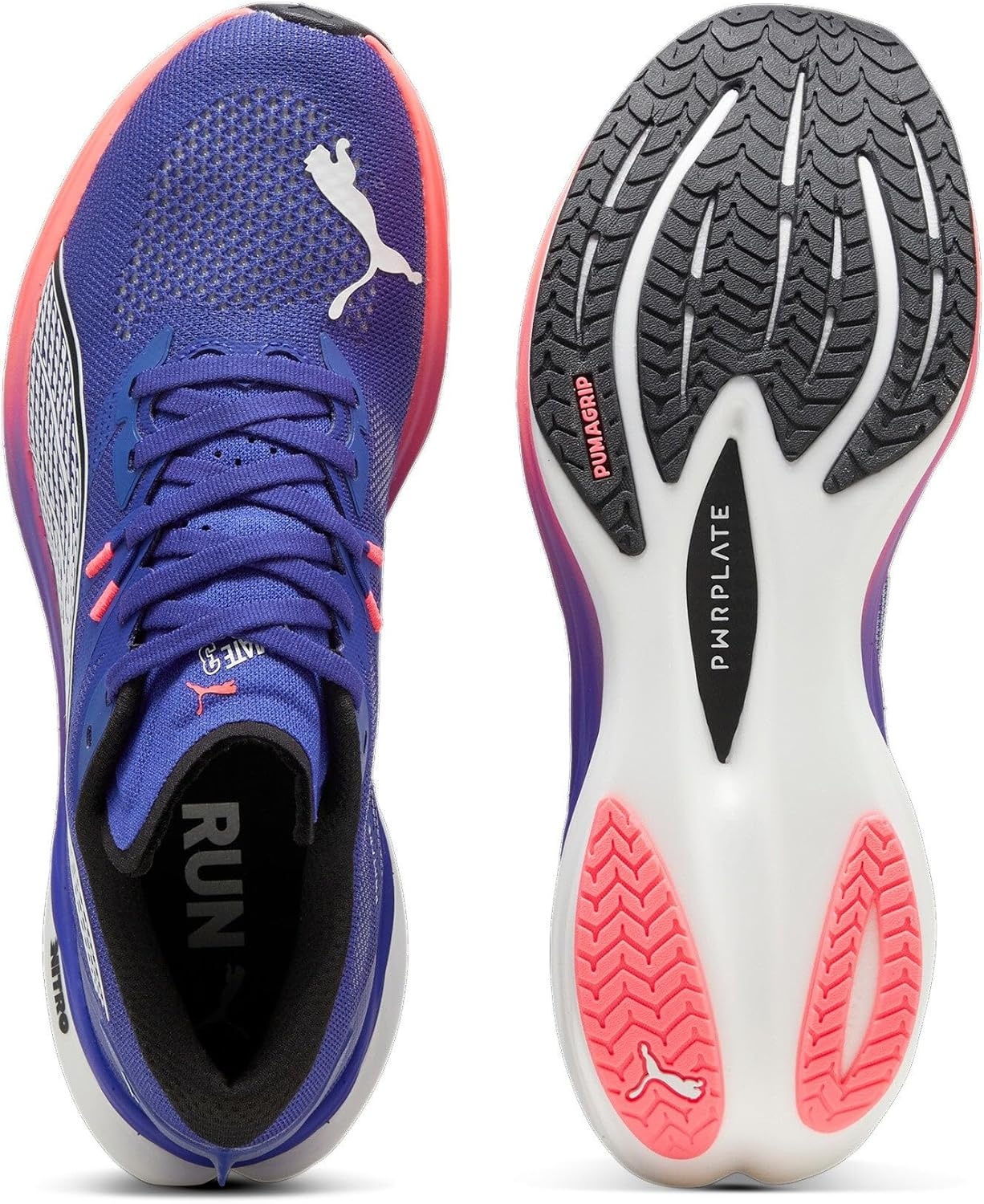 image:imagePUMA Mens Deviate Nitro 3 Running Sneakers ShoesLapis LazuliSunset Glow