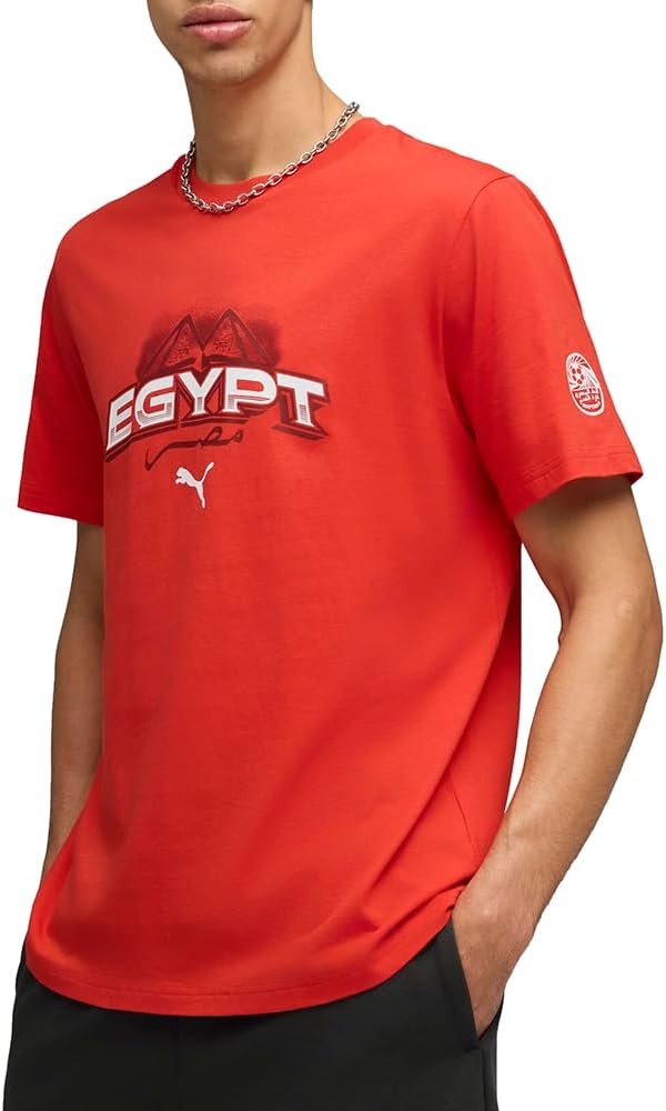 image:imagePUMA Mens Egypt Ftblculture Crew Neck Short Sleeve Athletic Soccer Cleats RedPuma Redpuma White