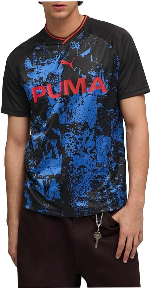 image:imagePUMA Mens Essentials Short Sleeve JerseyBlackteam Regal Red All Over Print Ah25