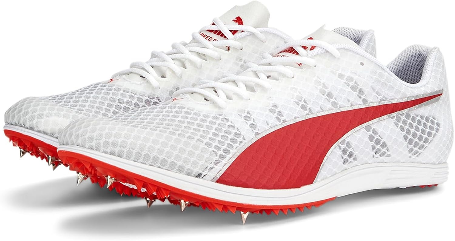 image:imagePUMA Mens Evospeed Distance 11 and Field Running Sneakers Shoes OrangeWhite