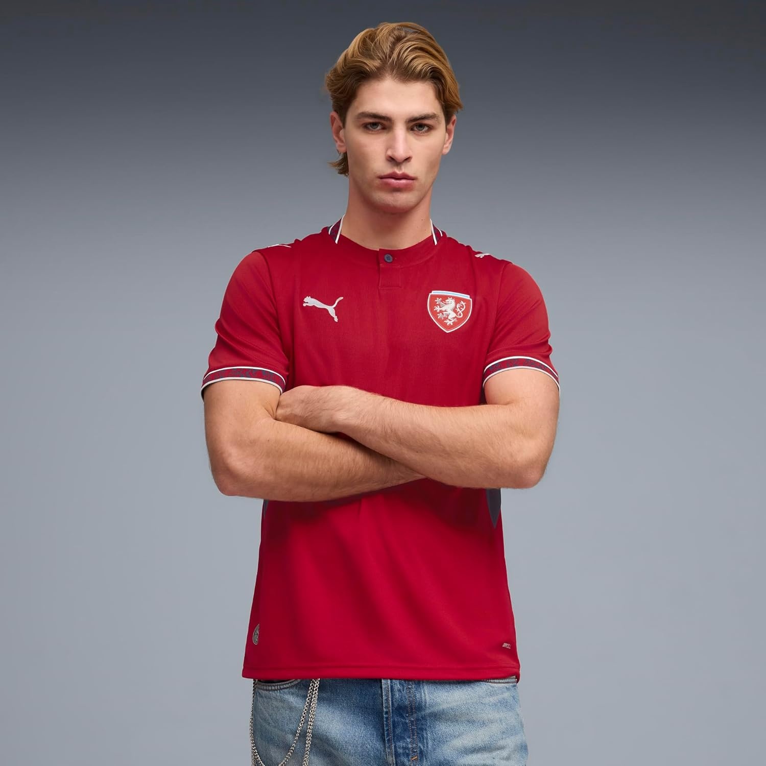 image:imagePUMA Mens Facr Home Crew Neck Short Sleeve Replica Jersey CasualDark Cherrypuma Navy