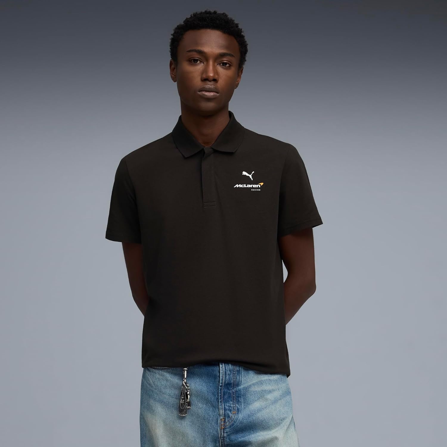image:imagePUMA Mens Mclaren X Small Logo Short Sleeve Shirt Casual Casual BlackPuma Black
