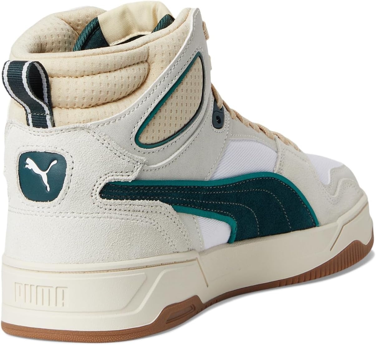 image:imagePUMA Mens Rebound Break Mid Lace Up Sneakers Shoes CasualVapor GrayGreen TerrainWhite