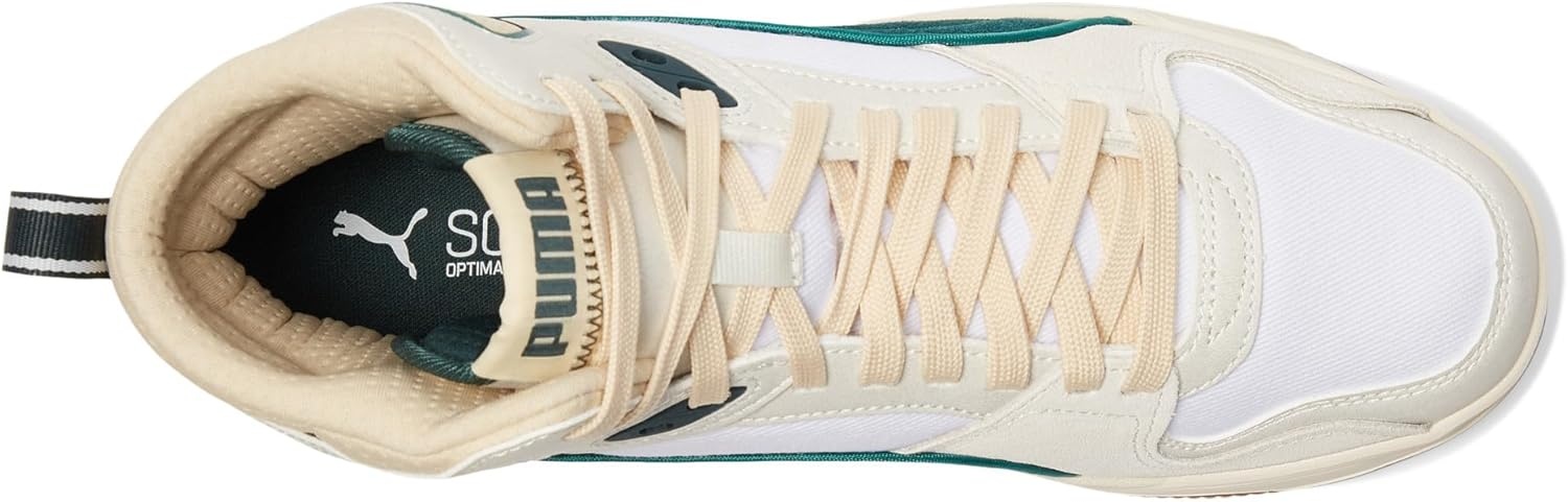 image:imagePUMA Mens Rebound Break Mid Lace Up Sneakers Shoes CasualVapor GrayGreen TerrainWhite