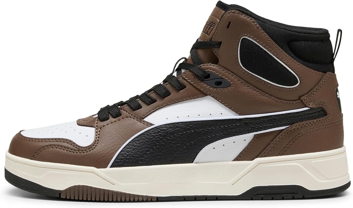 image:imagePUMA Mens Rebound Break Mid Lace Up Sneakers Shoes CasualWhiteblackflat Bronze Ah25