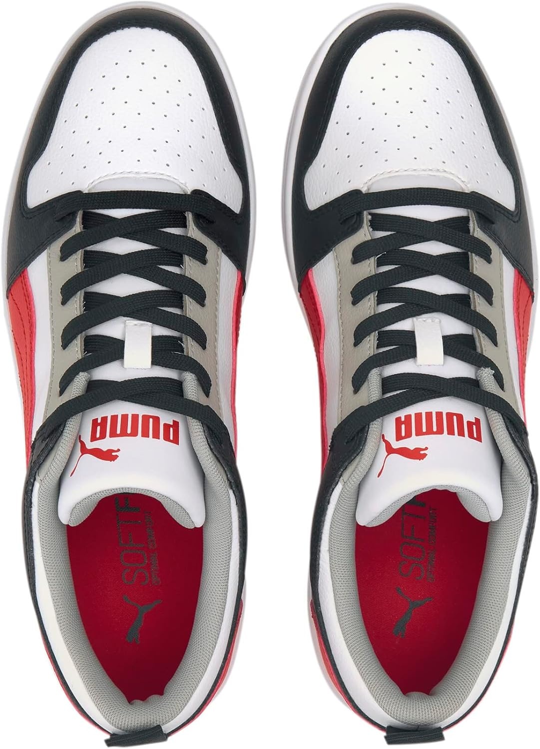 image:imagePUMA Mens Rebound Layup Lo SneakerPuma White High Risk Red Puma Black Gray Violet
