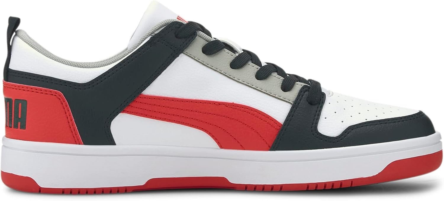 image:imagePUMA Mens Rebound Layup Lo SneakerPuma White High Risk Red Puma Black Gray Violet