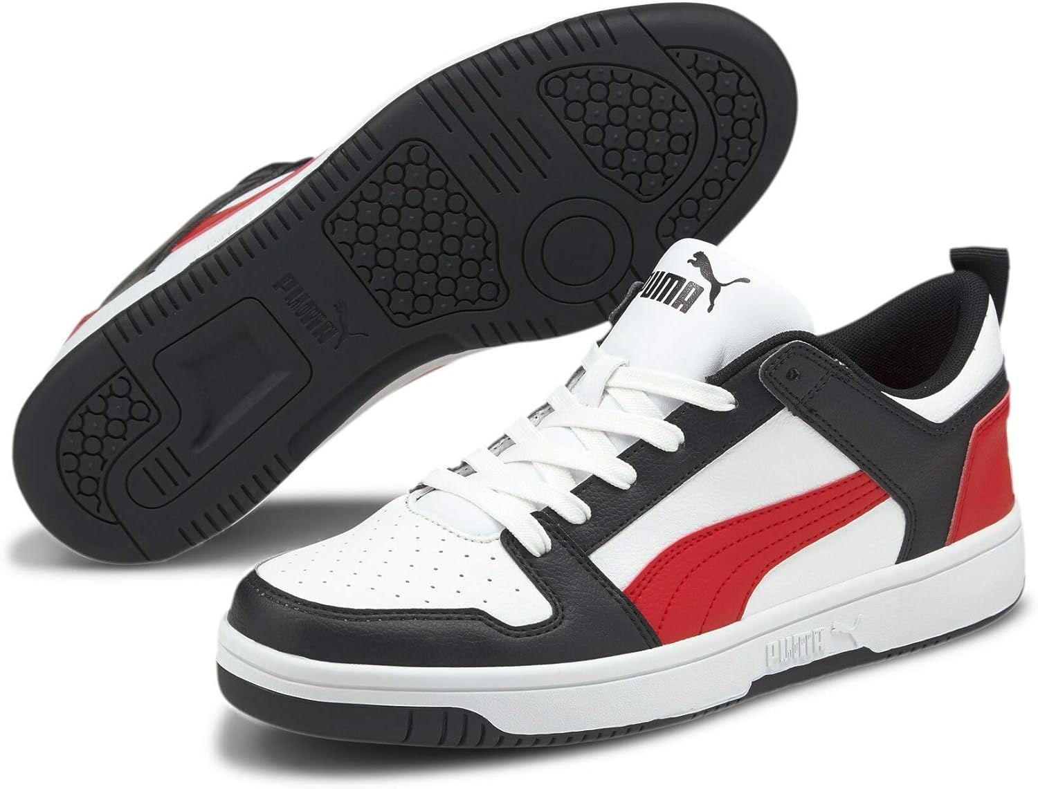 image:imagePUMA Mens Rebound Layup Lo SneakerPuma White Poppy Red Puma Black