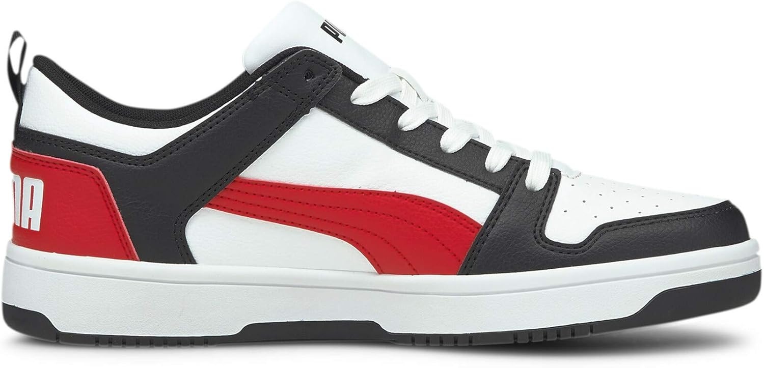 image:imagePUMA Mens Rebound Layup Lo SneakerPuma White Poppy Red Puma Black