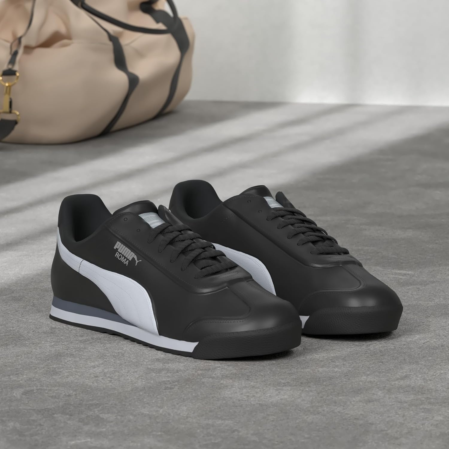 image:imagePUMA Mens Roma SneakersBlackWhiteSilver