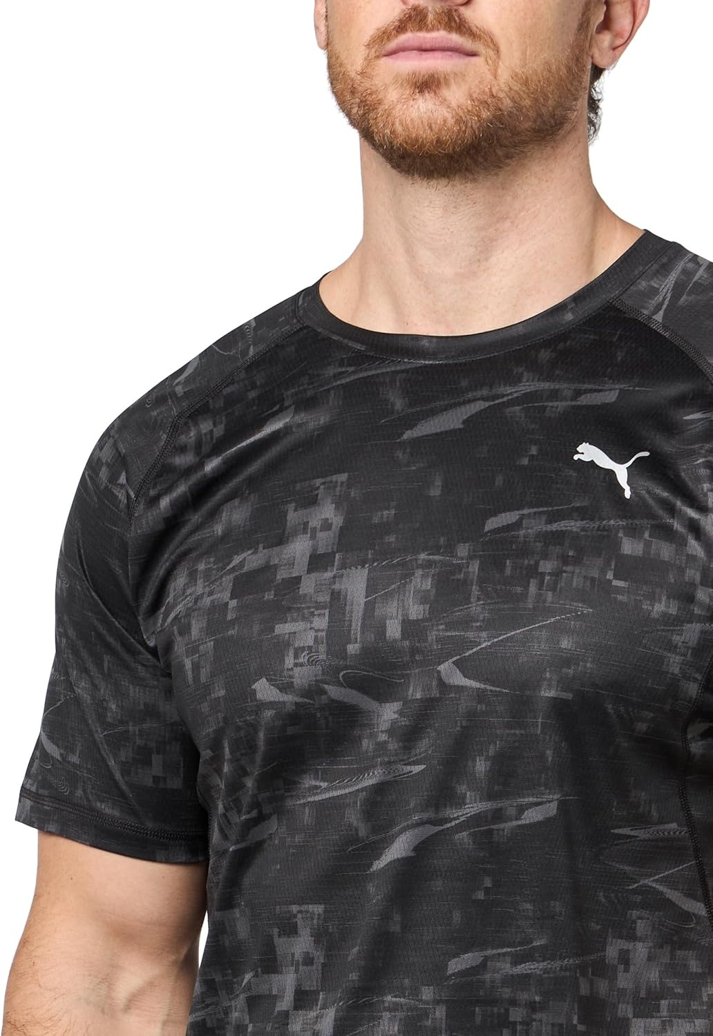 image:imagePUMA Mens Run Favorite Velocity Crew Neck Short Sleeve Athletic Running Casual Tops BreathableBlack All Over Print Ah25