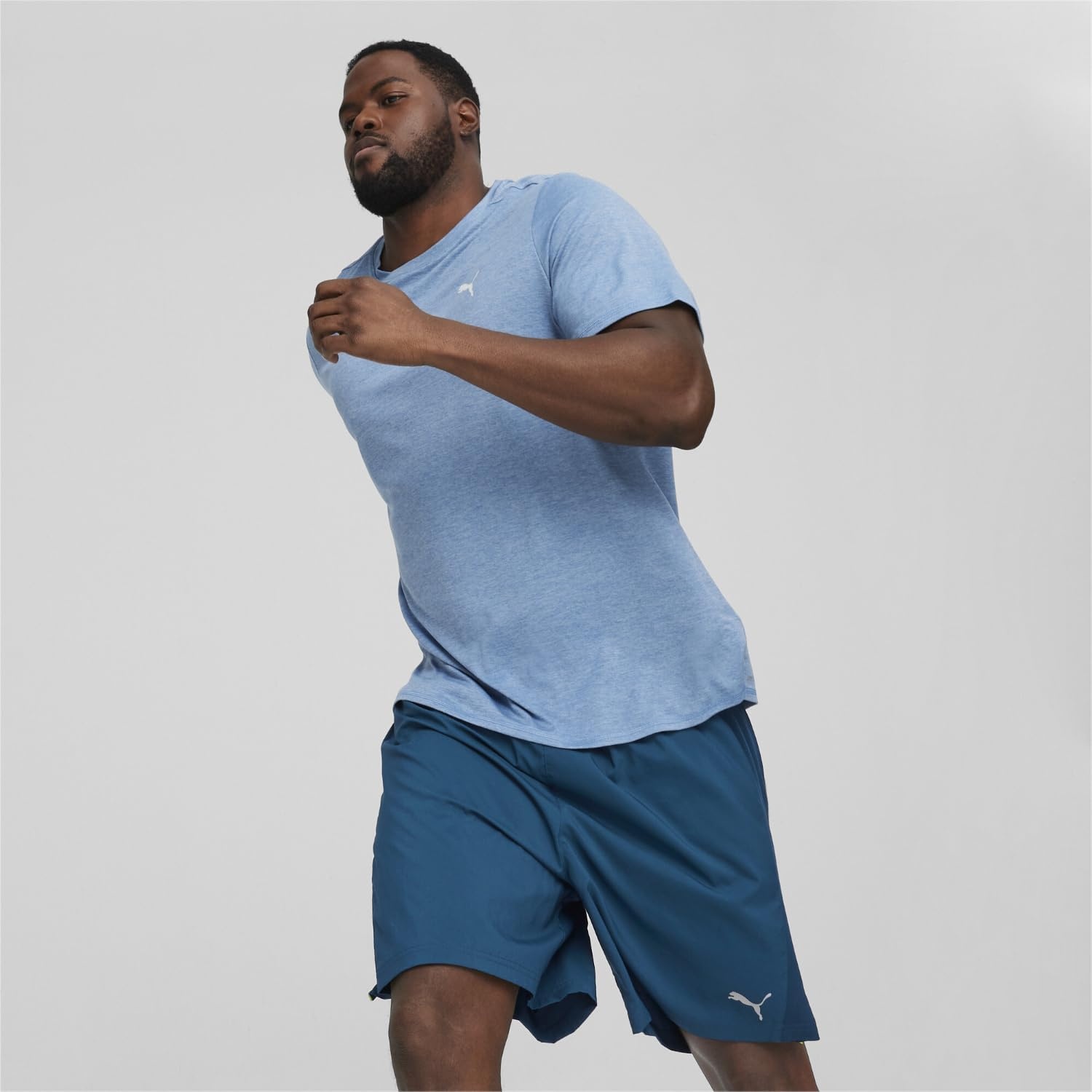 image:imagePUMA Mens Run Favorite Velocity Crew Neck Short Sleeve Athletic Running Casual Tops BreathableZen Blueheather