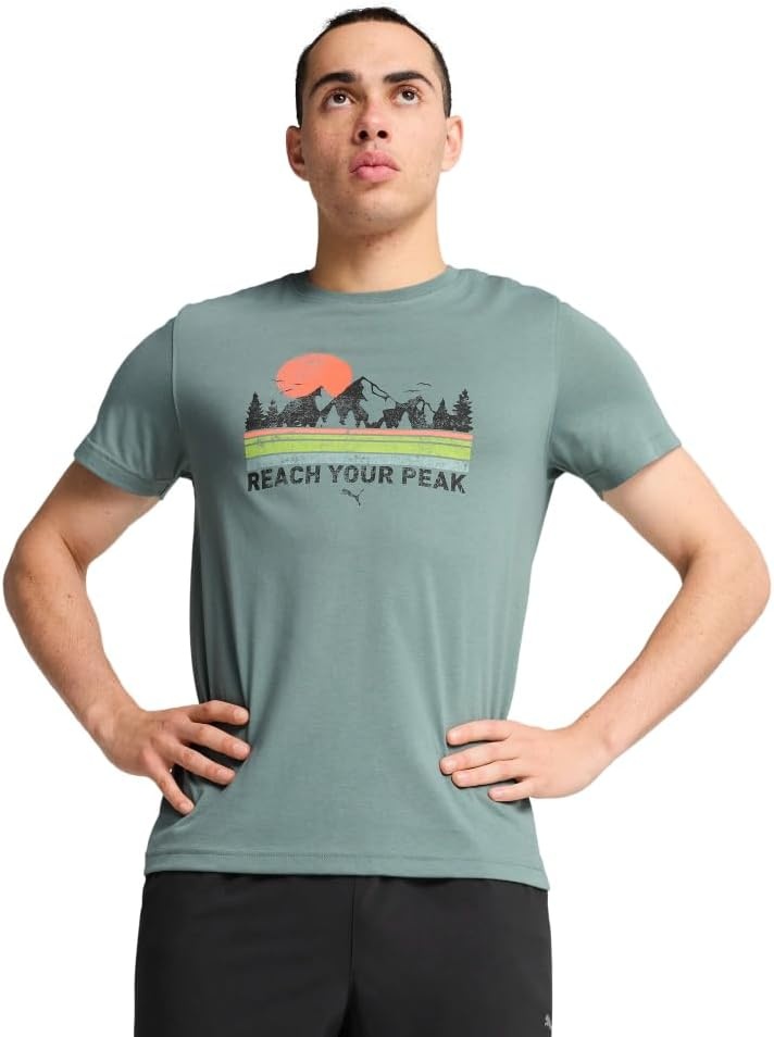image:imagePUMA Mens Running Graphic TShirtGreen Moon Ss25