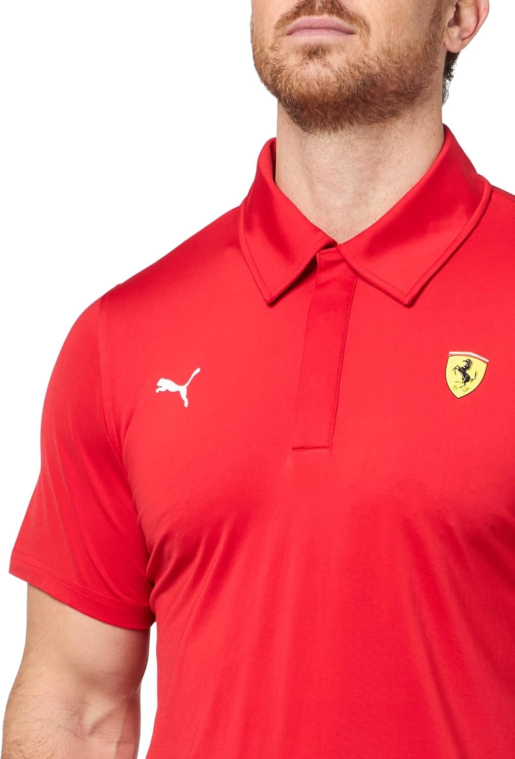 image:imagePUMA Mens Scuderia Ferrari Sportswear Cloudspun Shirt Casual Casual BlackRosso Corsa Ah25