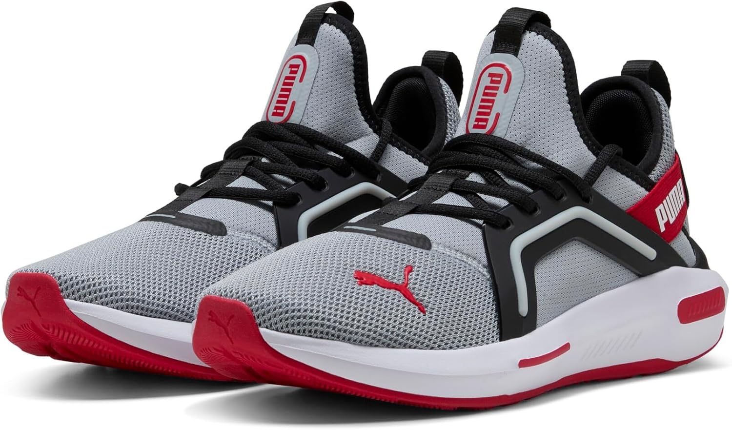 image:imagePUMA Mens Softride Enzo 5 Running Sneakers Shoes WhiteCool Mid Grayblackstrong Red