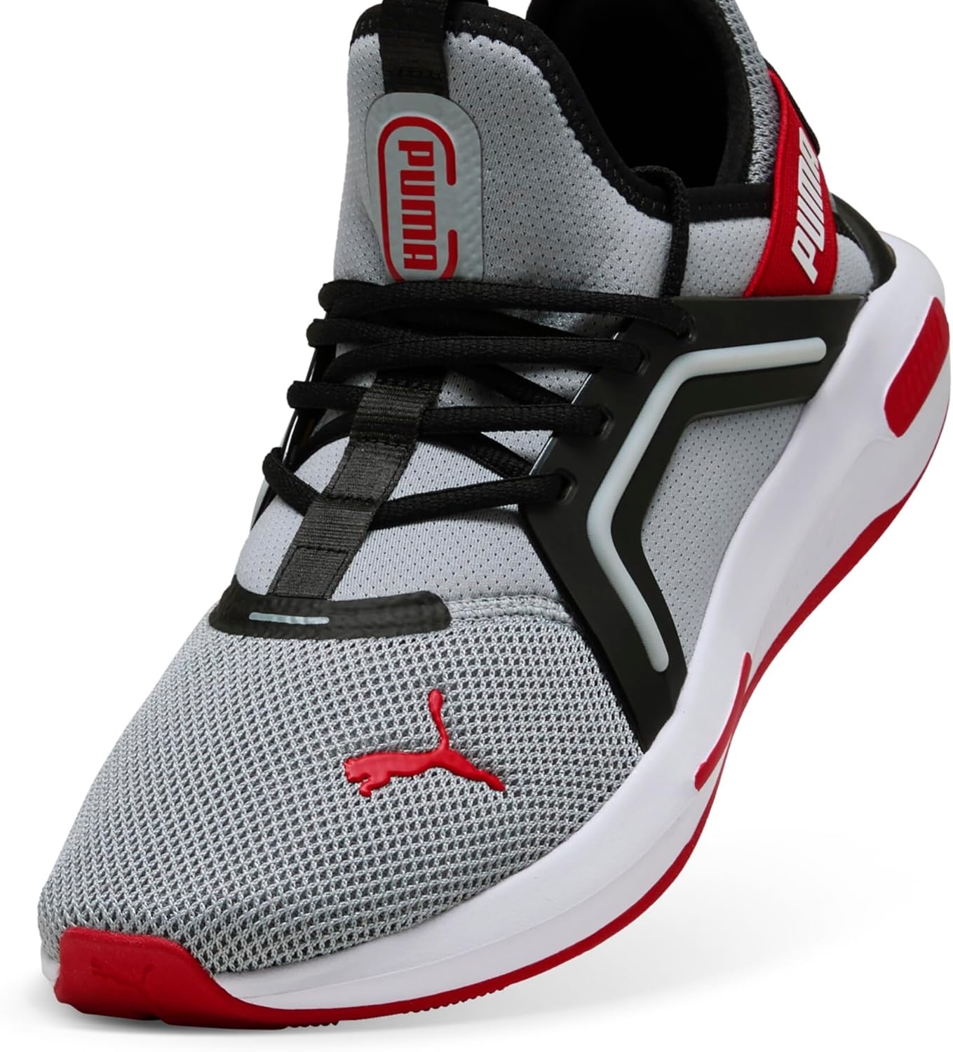 image:imagePUMA Mens Softride Enzo 5 Running Sneakers Shoes WhiteCool Mid Grayblackstrong Red
