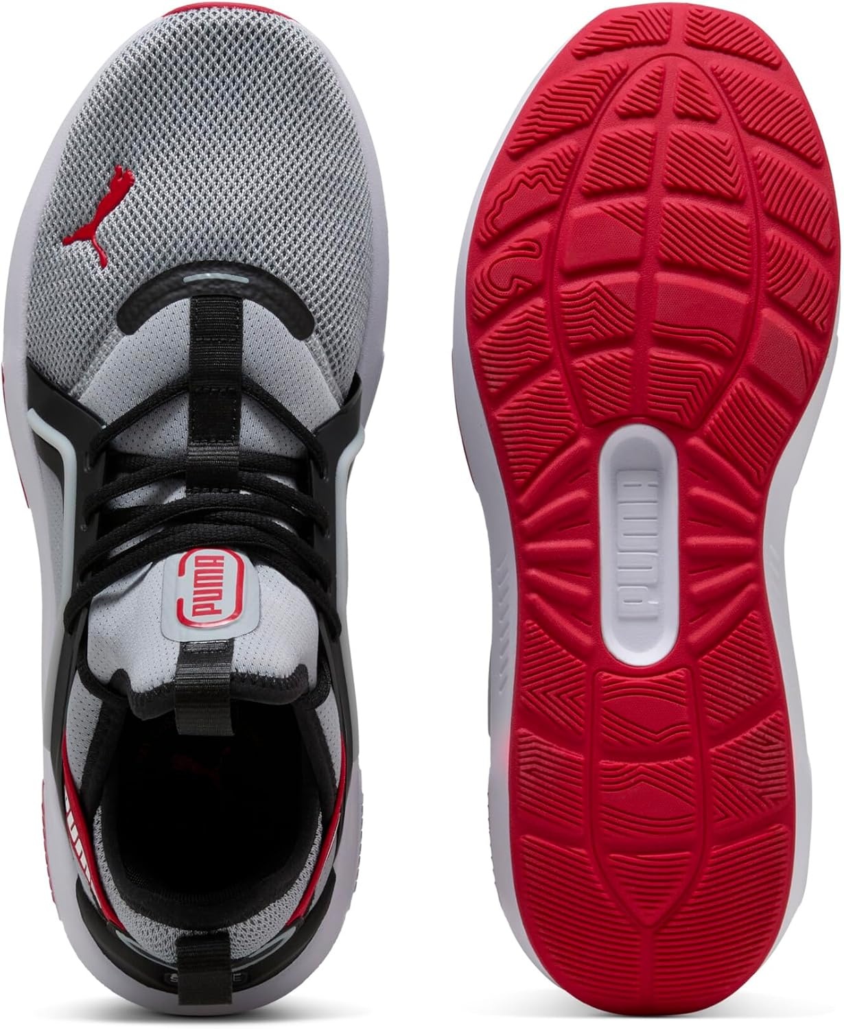 image:imagePUMA Mens Softride Enzo 5 Running Sneakers Shoes WhiteCool Mid Grayblackstrong Red
