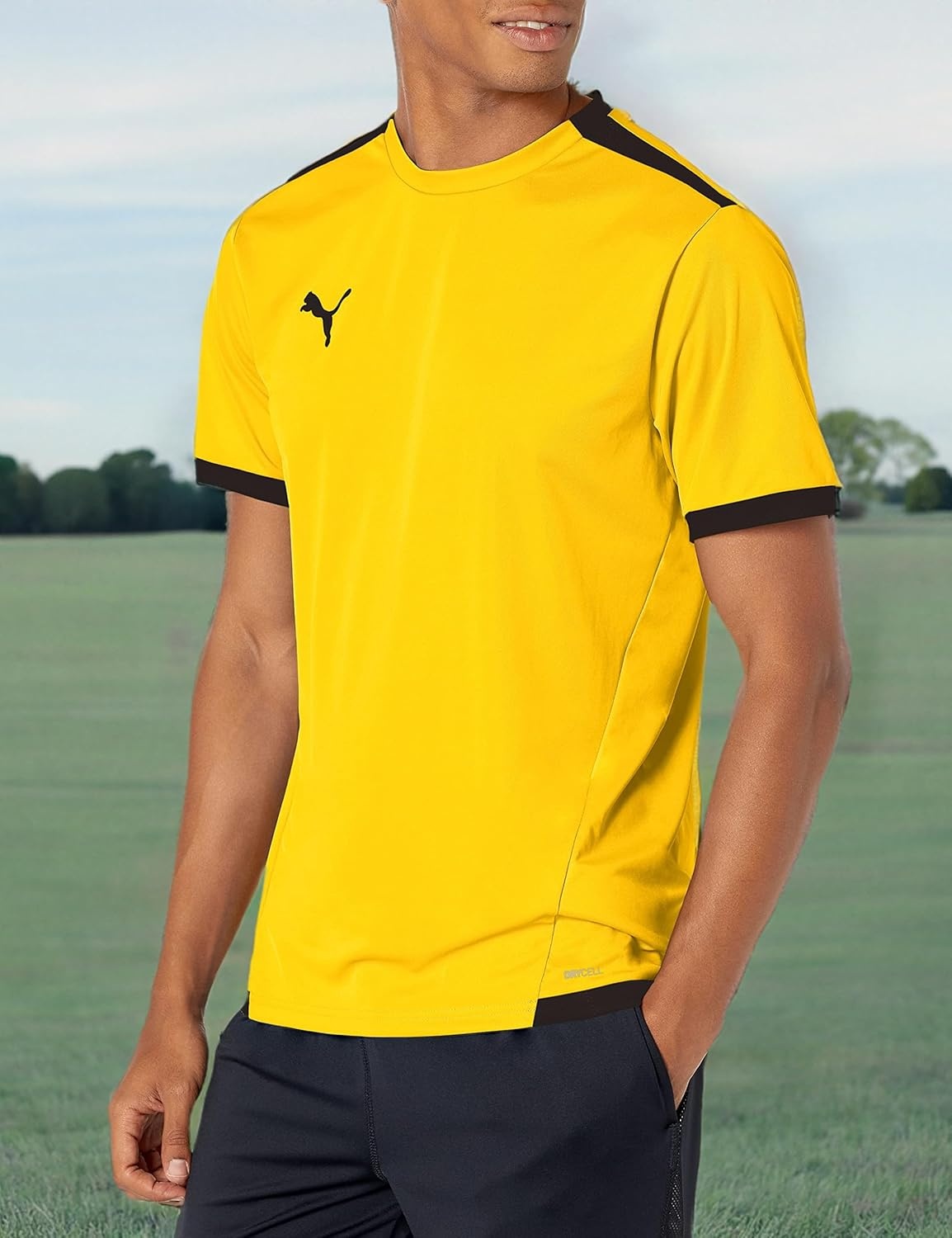 image:imagePUMA Mens Teamliga Crew Neck Short Sleeve Jersey Casual BlueCyber YellowBlack