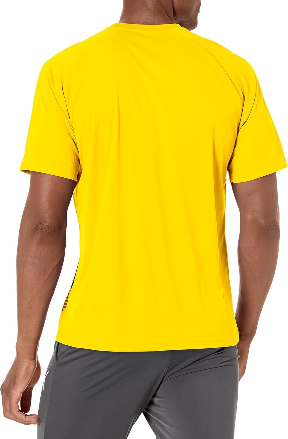 image:imagePUMA Mens Teamliga Crew Neck Short Sleeve Jersey Casual BlueCyber Yellowpuma Black Striped