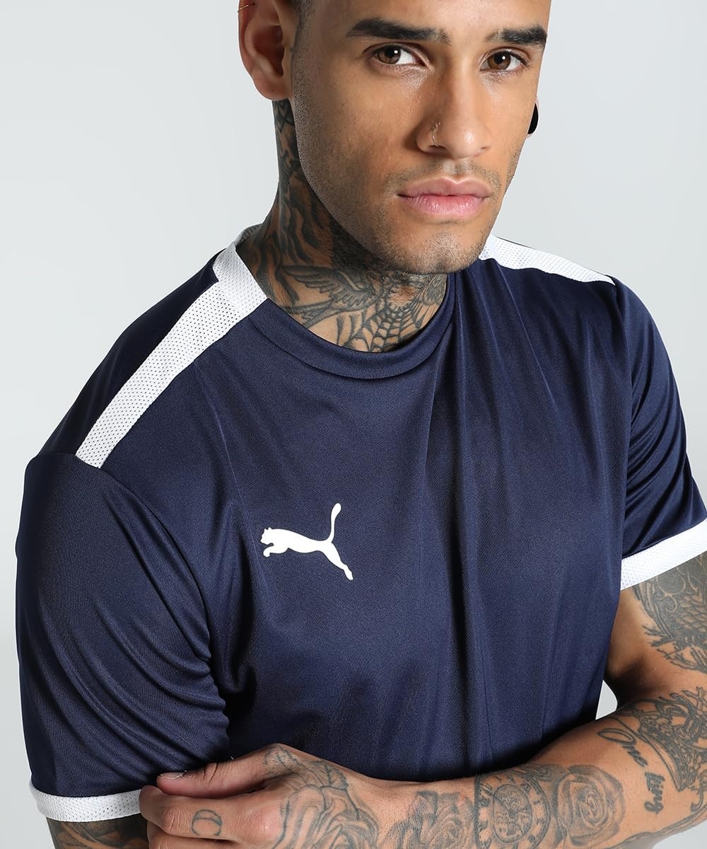 image:imagePUMA Mens Teamliga Crew Neck Short Sleeve Jersey Casual BluePeacoatpuma White