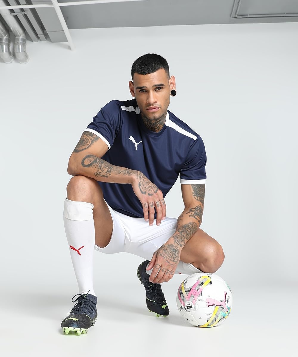 image:imagePUMA Mens Teamliga Crew Neck Short Sleeve Jersey Casual BluePeacoatpuma White