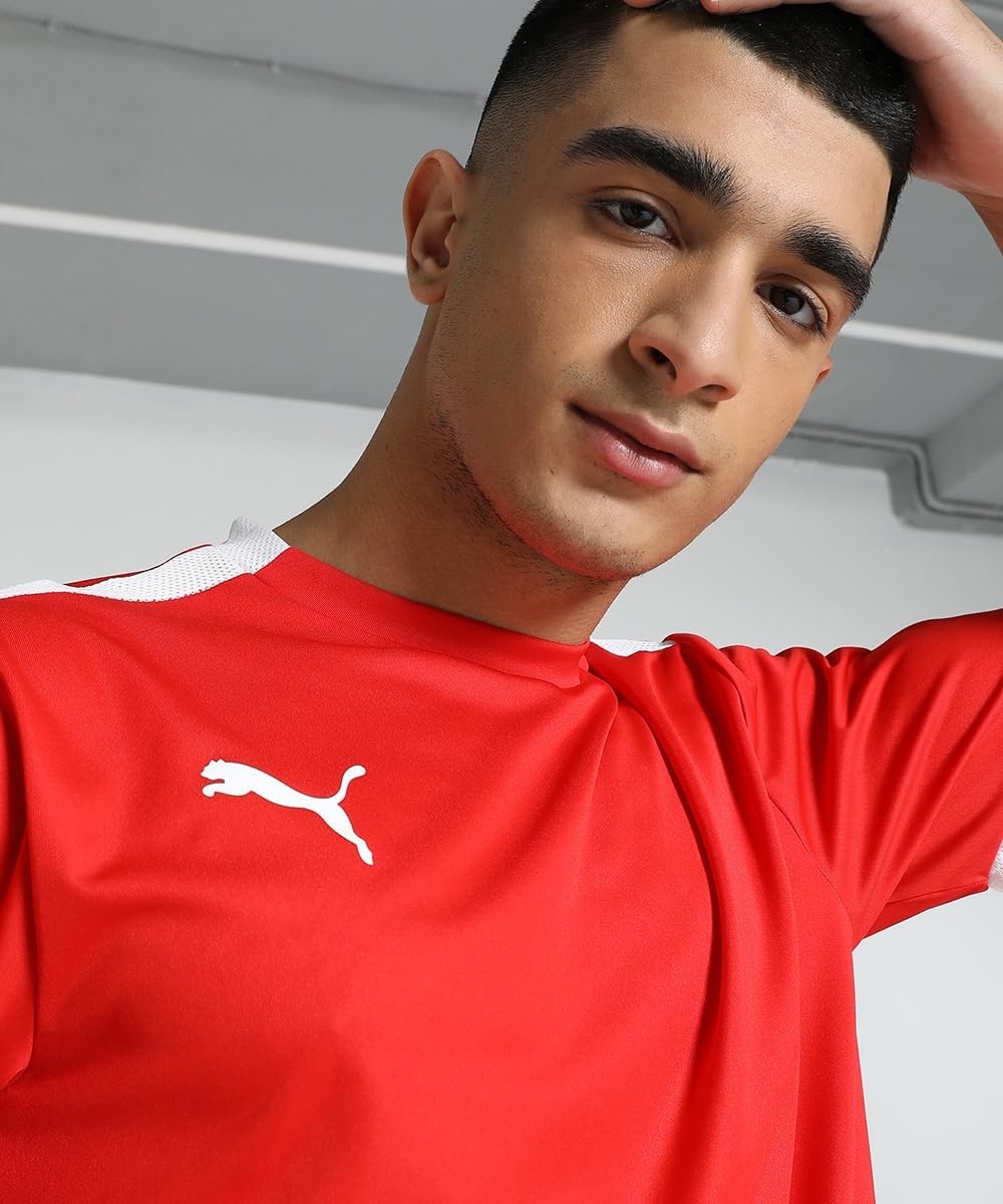 image:imagePUMA Mens Teamliga Crew Neck Short Sleeve Jersey Casual BluePuma Red Puma White