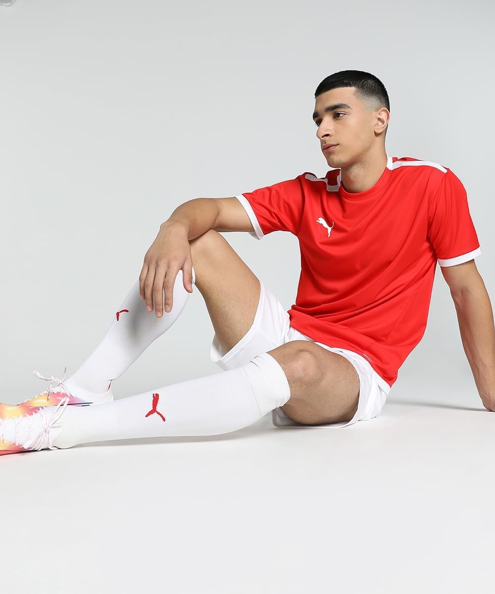 image:imagePUMA Mens Teamliga Crew Neck Short Sleeve Jersey Casual BluePuma Red Puma White