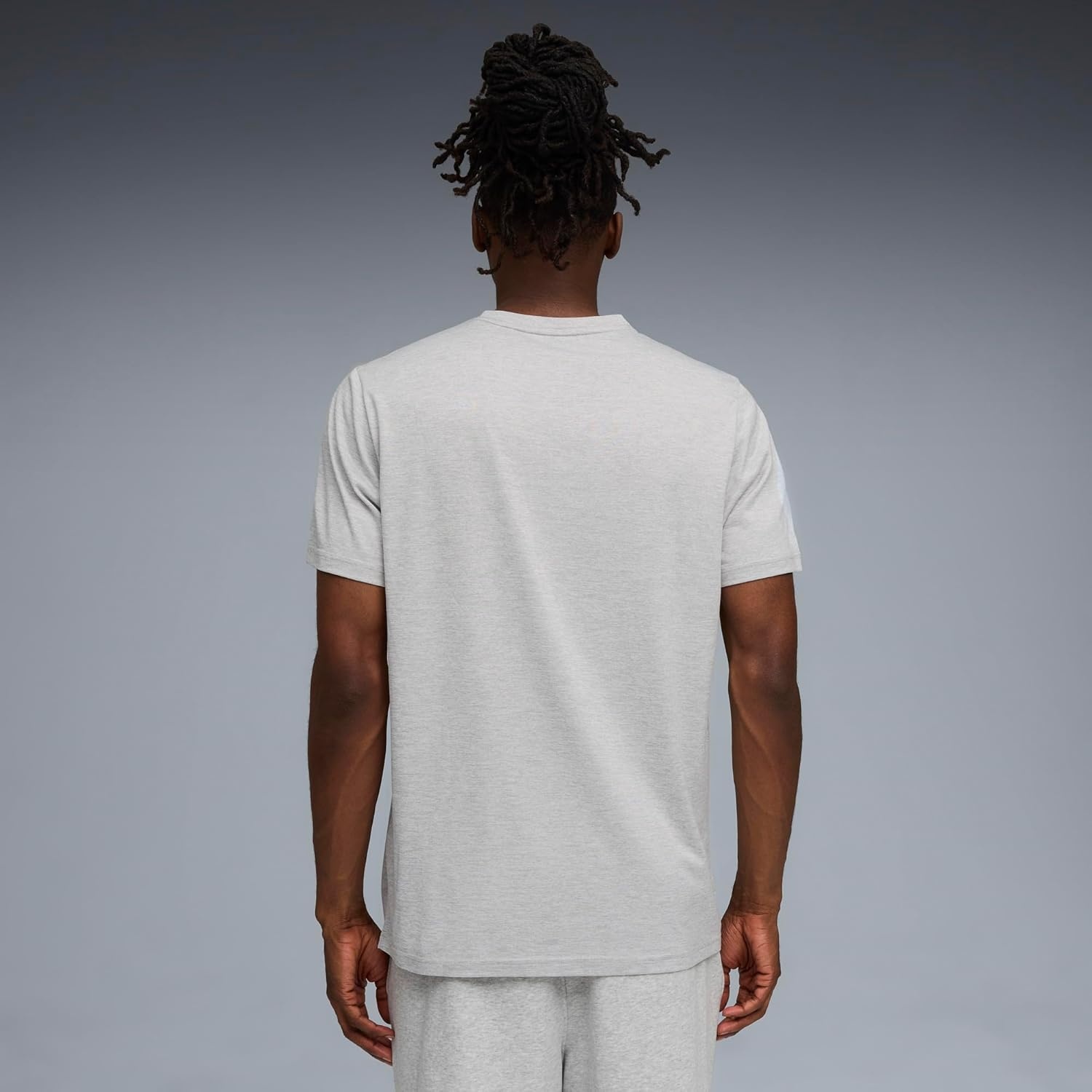 image:imagePUMA Mens Train All Day Essentials Heather Cat Crew Neck Short Sleeve Cf Casual Tops CasualLight Gray Heather