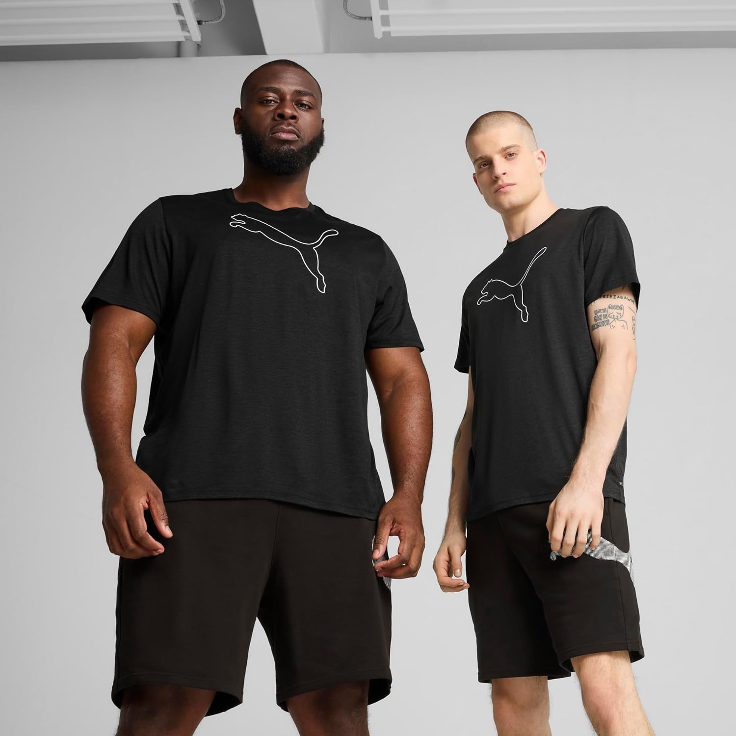 image:imagePUMA Mens Train All Day Essentials Heather Cat Crew Neck Short Sleeve Cf Casual Tops CasualPuma Black Heather
