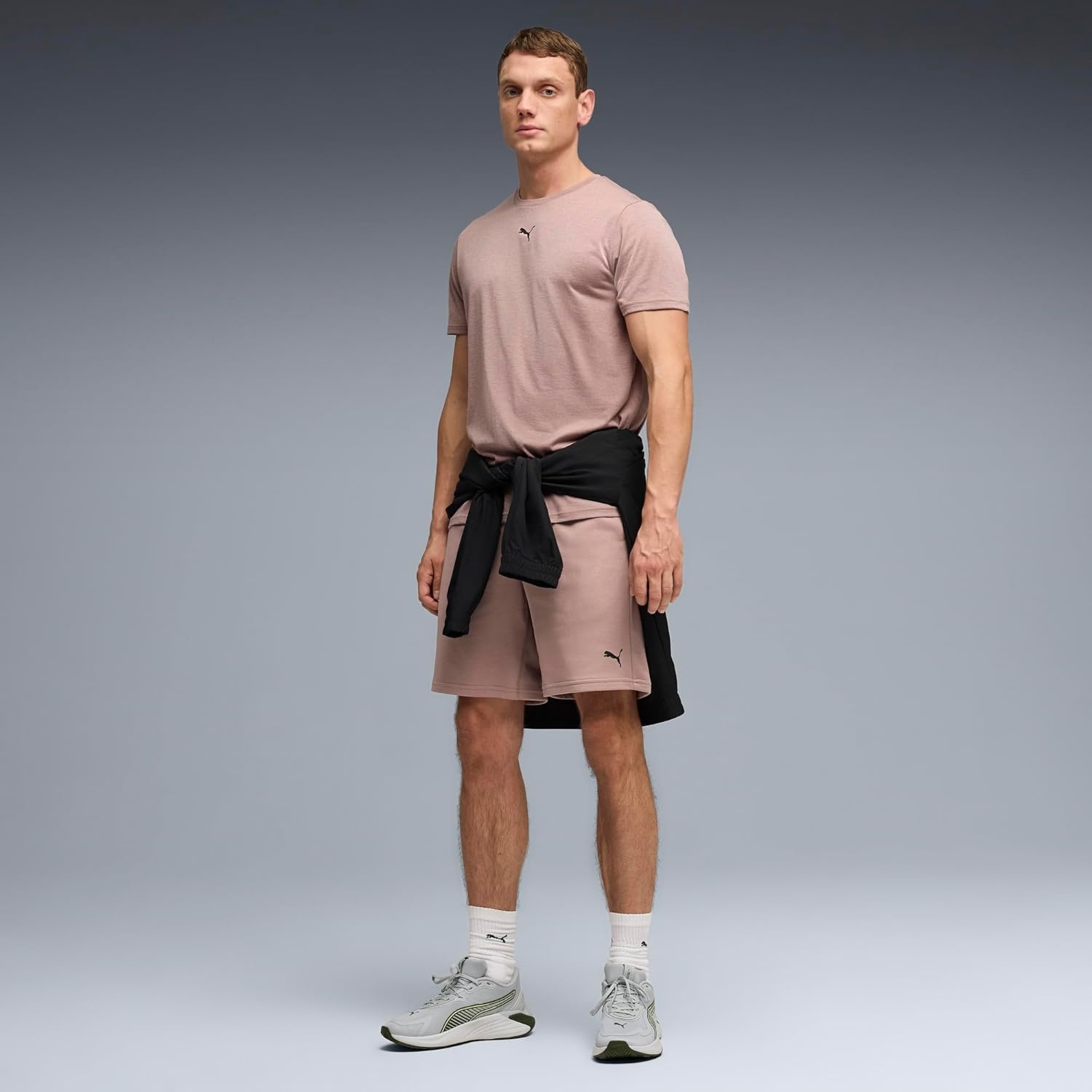 image:imagePUMA Mens Train All Day Essentials Heather Cat Crew Neck Short Sleeve Cf Casual Tops CasualSandstone Heather