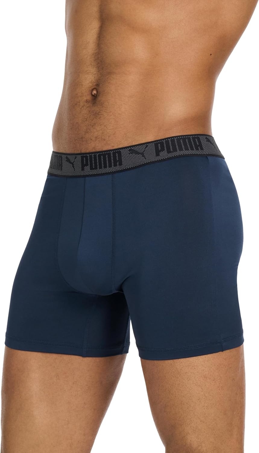 image:imagePUMA Mens Training Fit AntiOdor 5 Pack Boxer BriefsBlackPeacoatCastlerock