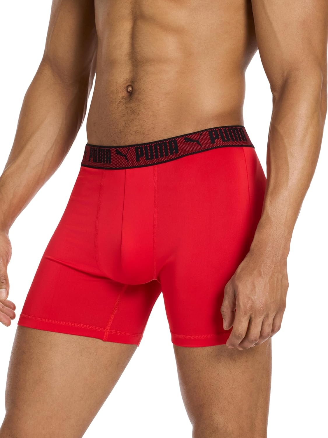 image:imagePUMA Mens Training Fit AntiOdor 5 Pack Boxer BriefsBlackRedCastlerockBlue