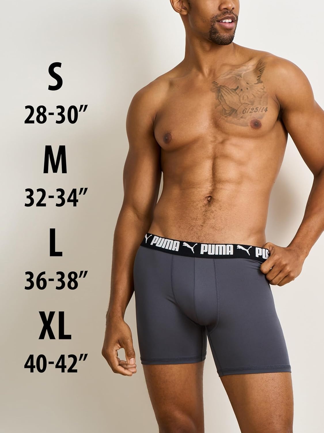 image:imagePUMA Mens Training Fit AntiOdor 5 Pack Boxer BriefsBlackRedCastlerockBlue