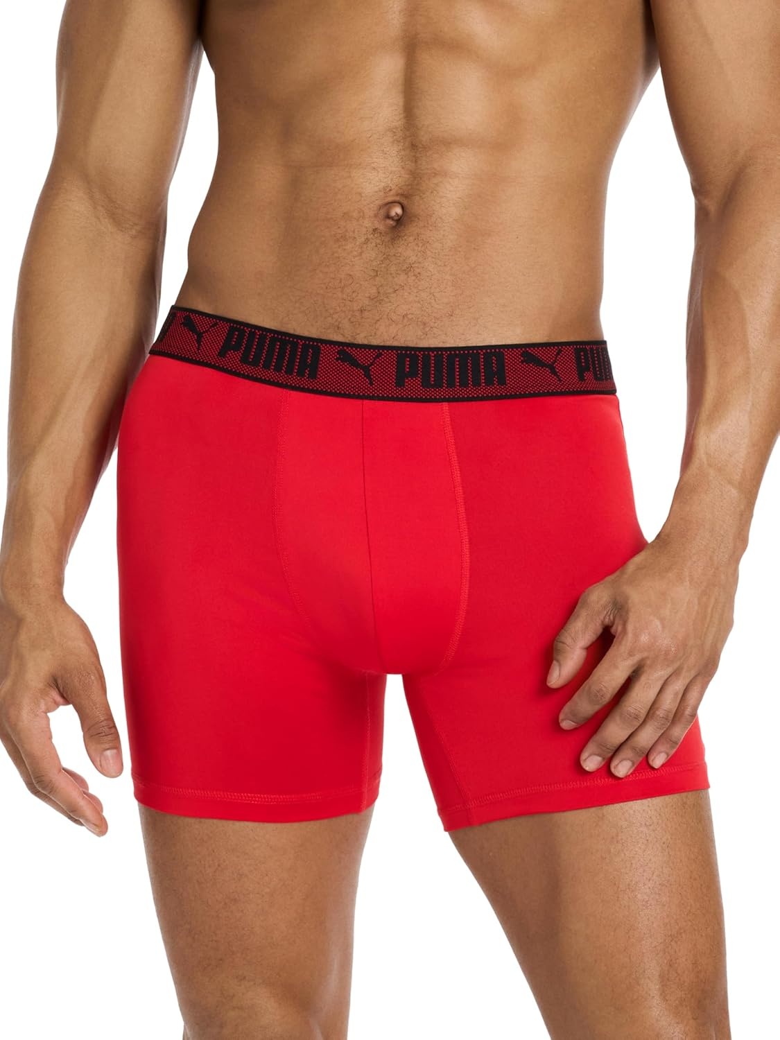 image:imagePUMA Mens Training Fit AntiOdor 5 Pack Boxer BriefsBlackRedCastlerockBlue
