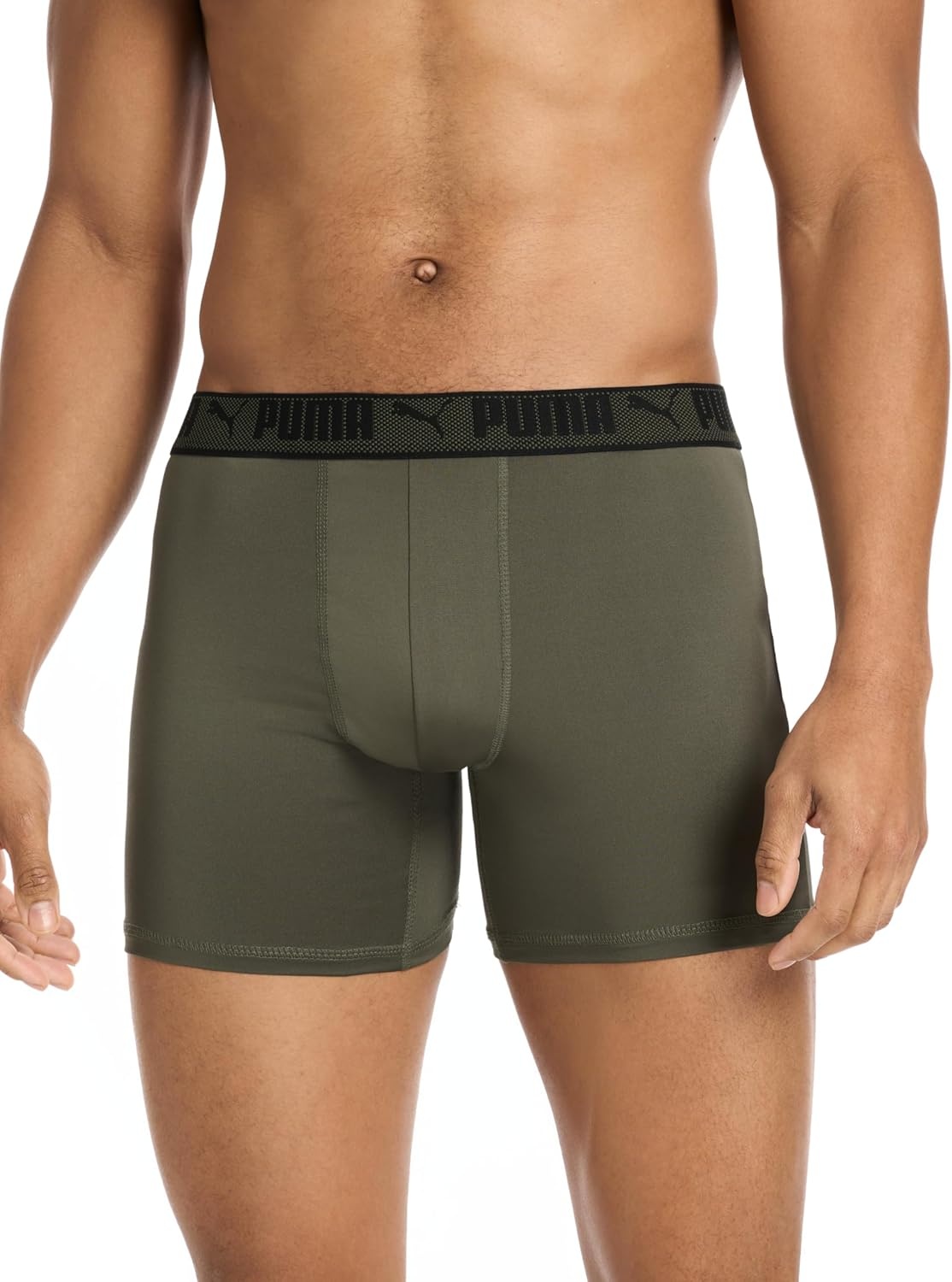 image:imagePUMA Mens Training Fit AntiOdor 5 Pack Boxer BriefsGrey SkiesGreenGalactic GreyBlack