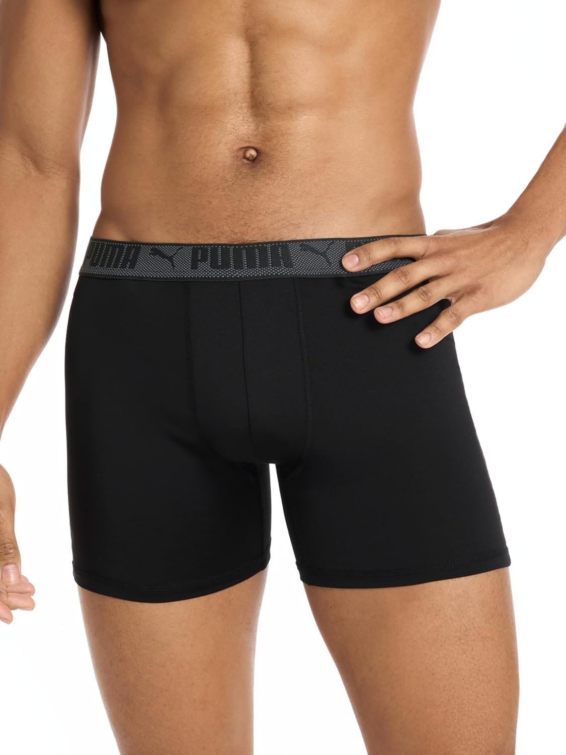 image:imagePUMA Mens Training Fit AntiOdor 5 Pack Boxer BriefsGrey SkiesGreenGalactic GreyBlack