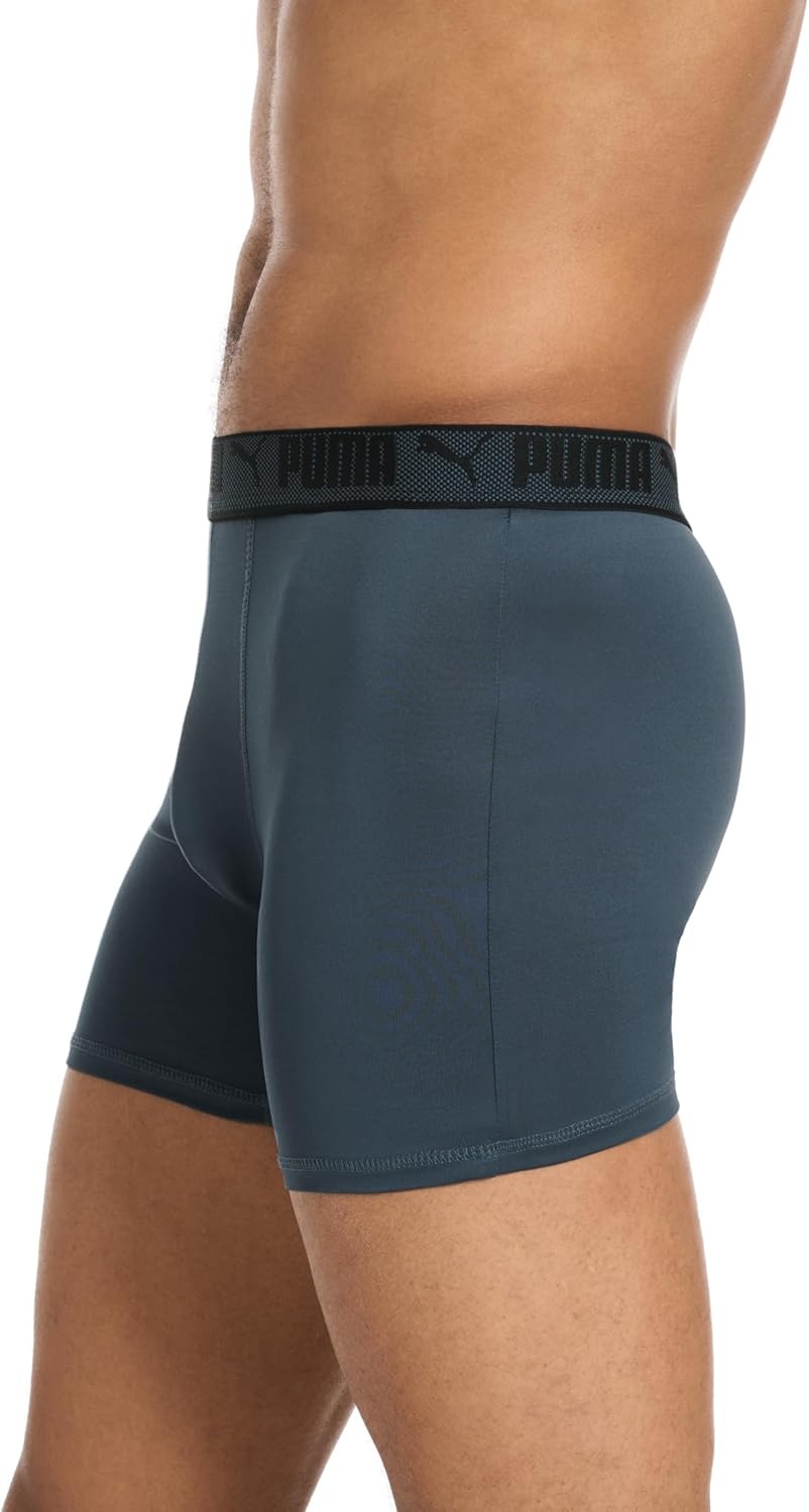 image:imagePUMA Mens Training Fit AntiOdor 5 Pack Boxer BriefsGrey SkiesGreenGalactic GreyBlack