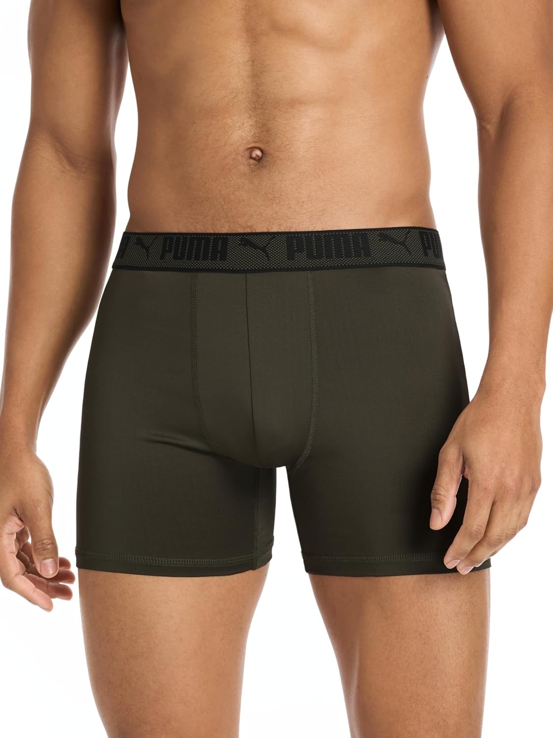 image:imagePUMA Mens Training Fit AntiOdor 5 Pack Boxer BriefsGreyGreenBlackOliveDusk
