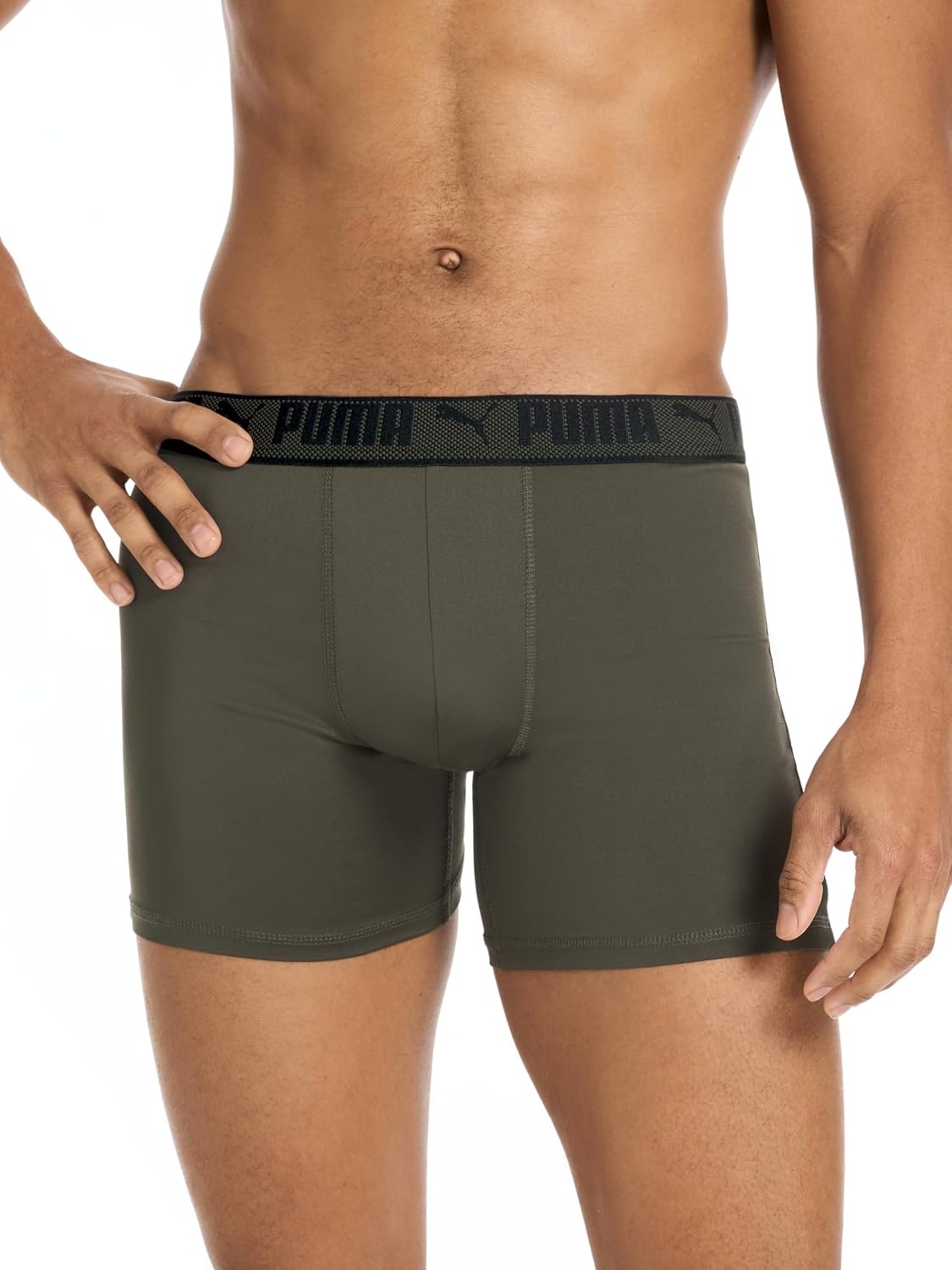 image:imagePUMA Mens Training Fit AntiOdor 5 Pack Boxer BriefsGreyGreenBlackOliveDusk